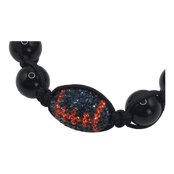 Auburn University Beaded Bracelet Black Orange Blue Adjustable Rhinestone - Picture 4 of 12